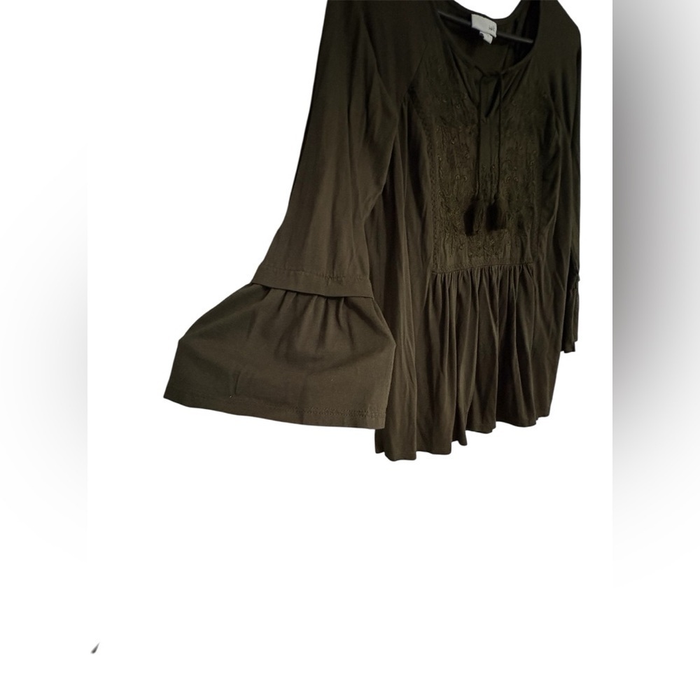 J.jill Women's green  Embroidered blouse size:S - Picture 3 of 6